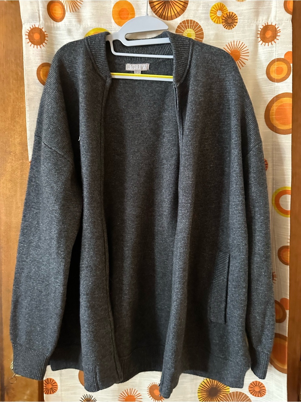 J. Crew Woman’s Dark Charcoal Open Cardigan Sweater